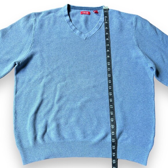 Lot of 3 Men's L Sweaters Stafford, Tommy Hilfiger, Izod Blue & Gray V-Neck Crew - Picture 14 of 16